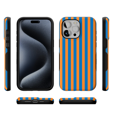 Go New York | Blue & Orange Stripes Case