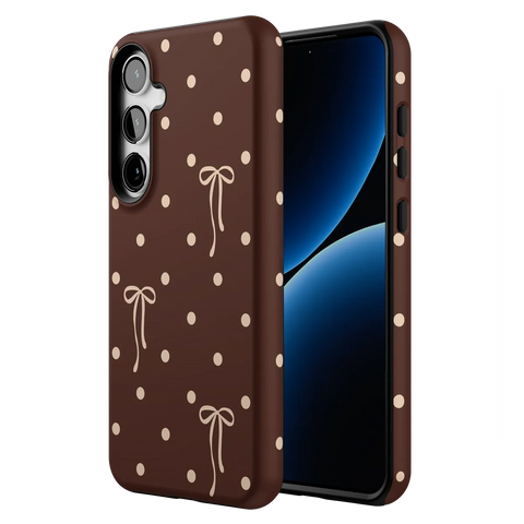 Teddy Bows | Brown Polka Dot Case