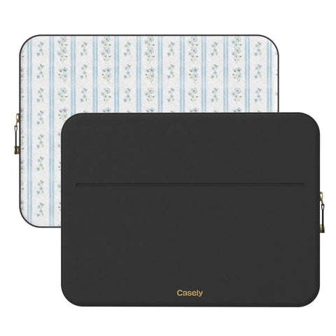 Cottage Stripe | Blue Floral Laptop Case