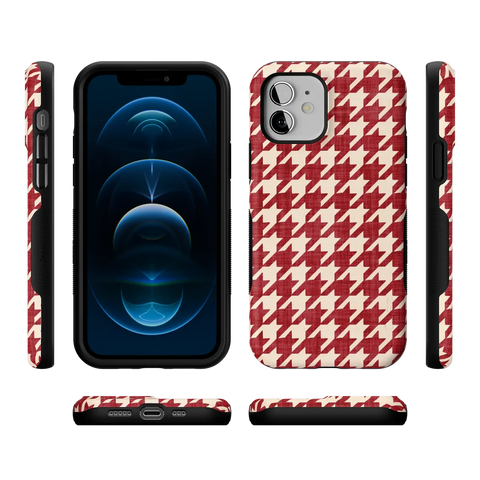 Scarlet Stitch | Red Houndstooth Case