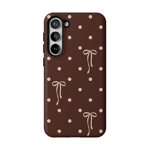 Teddy Bows | Brown Polka Dot Case