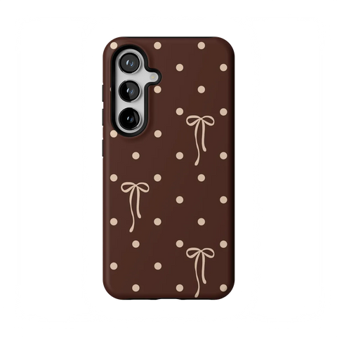 Teddy Bows | Brown Polka Dot Case