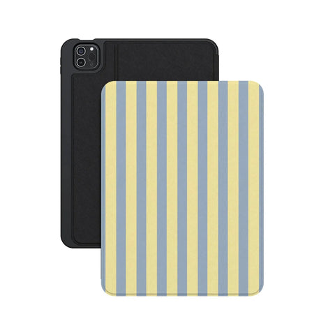 Coastline Stripes | Blue & Yellow iPad Case