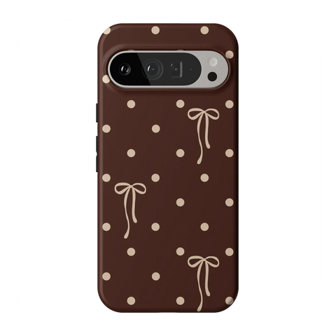 Teddy Bows | Brown Polka Dot Case