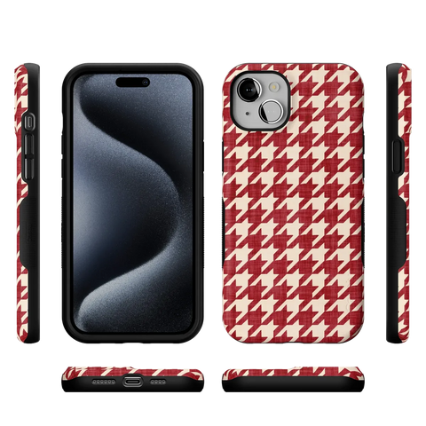 Scarlet Stitch | Red Houndstooth Case