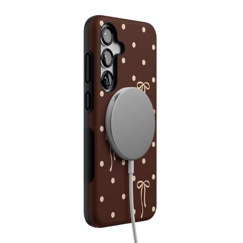 Teddy Bows | Brown Polka Dot Case