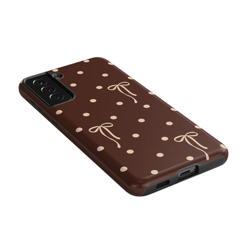 Teddy Bows | Brown Polka Dot Case