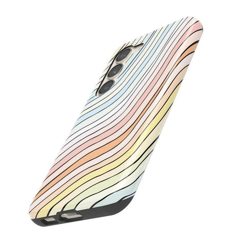 Ride The Wave | Pastel Rainbow Lined Samsung Case
