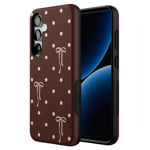 Teddy Bows | Brown Polka Dot Case