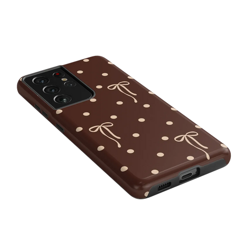 Teddy Bows | Brown Polka Dot Case