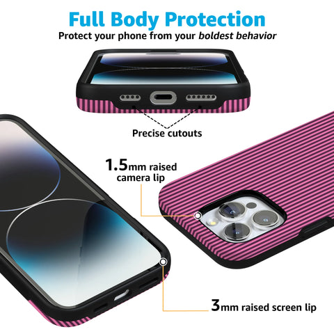 Stripes and the City | Pink & Purple Pinstripe Case