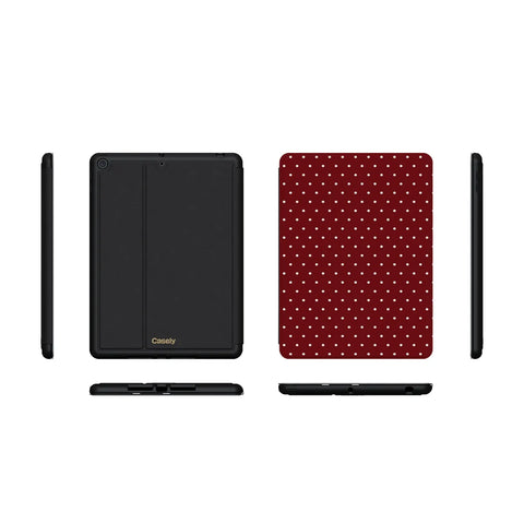 On the Dot | Maroon Polka Dot iPad Case