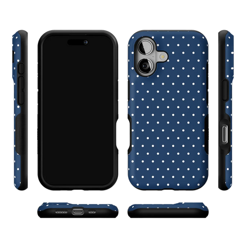 On the Dot | Navy Polka Dot Case