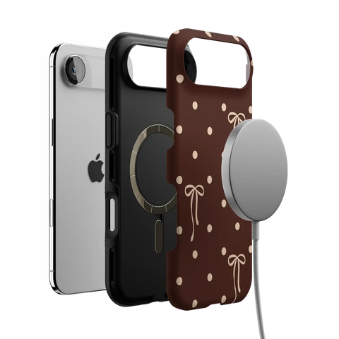 Teddy Bows | Brown Polka Dot Case