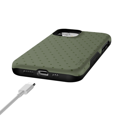 On the Dot | Olive Green Polka Dot Case