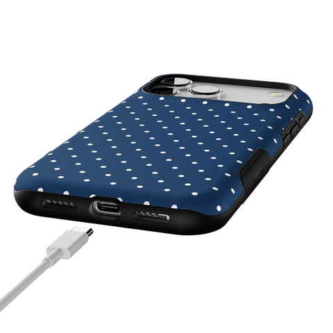 On the Dot | Navy Polka Dot Case