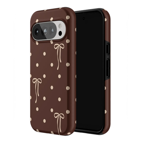 Teddy Bows | Brown Polka Dot Case