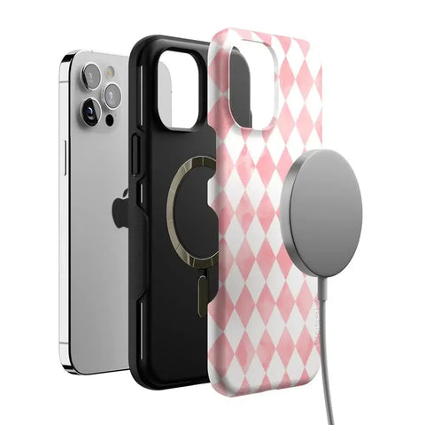 Queen of Diamonds | Pink Watercolor Case