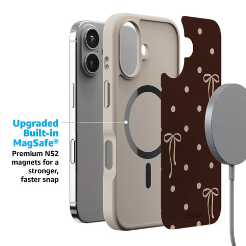 Teddy Bows | Brown Polka Dot Case