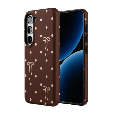 Teddy Bows | Brown Polka Dot Case