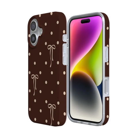 Teddy Bows | Brown Polka Dot Case