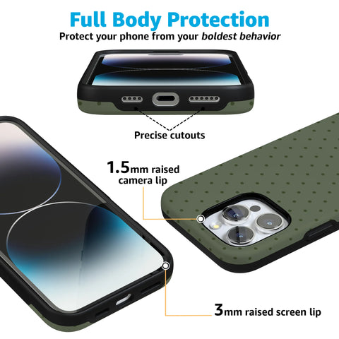 On the Dot | Olive Green Polka Dot Case