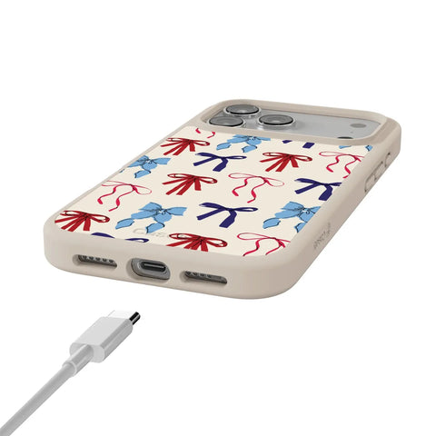 American Girlie | Red White & Blue Bows Case