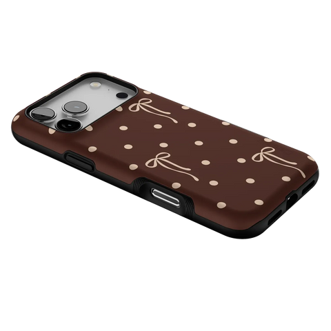 Teddy Bows | Brown Polka Dot Case