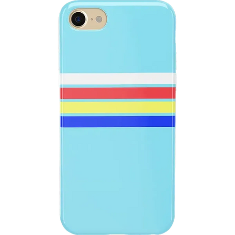 Totally Groovy | Teal Rainbow Stripes Color Block Case