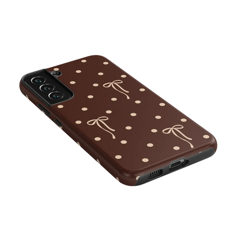 Teddy Bows | Brown Polka Dot Case