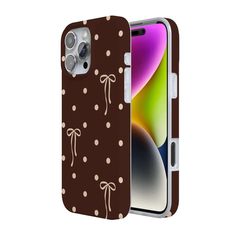 Teddy Bows | Brown Polka Dot Case
