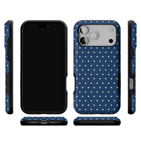 On the Dot | Navy Polka Dot Case