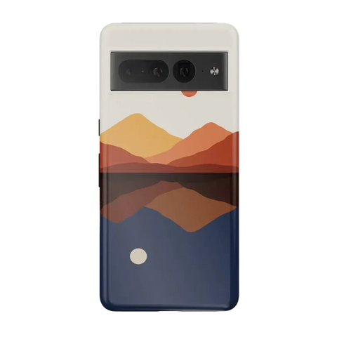 Opposites Attract | Day & Night Colorblock Mountains Google Pixel Case