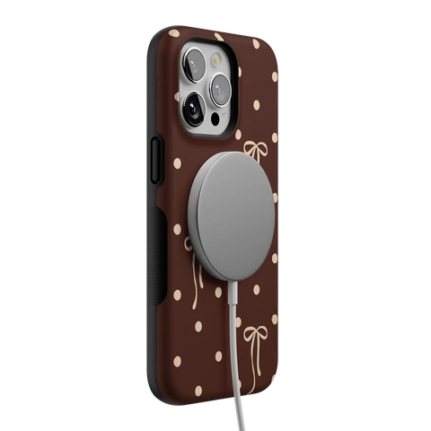 Teddy Bows | Brown Polka Dot Case