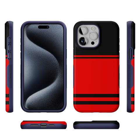 Storm Warning | Black & Red Stripes Case
