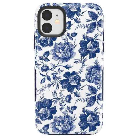 Rose to Fame | Blue & White Rose Floral Case