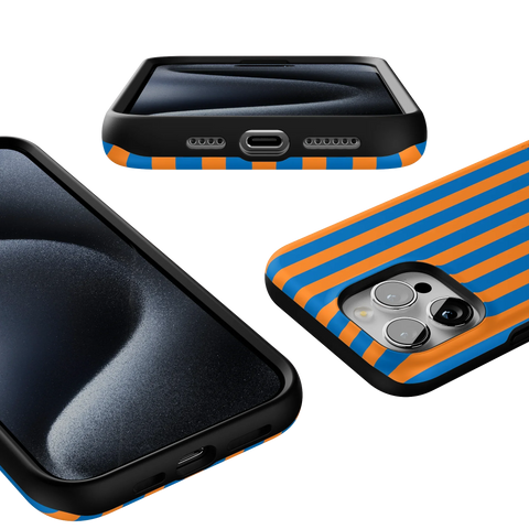 Go New York | Blue & Orange Stripes Case