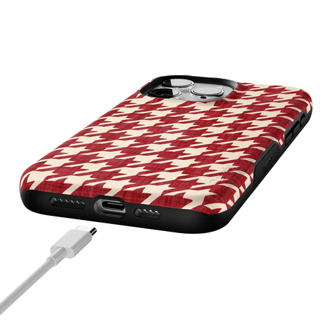 Scarlet Stitch | Red Houndstooth Case