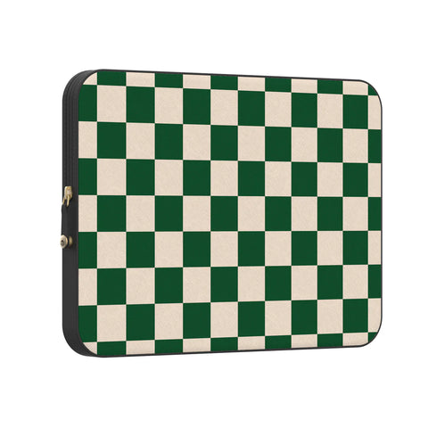 Fit Check | Green Checkerboard Laptop Case