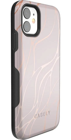 Midnight Ride | Pink and Gold Metallic Waves Case