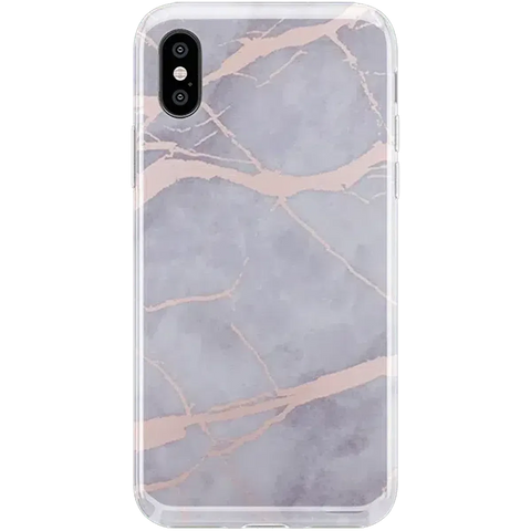 Touch of Lavender | Lavender Gray & Rose Gold Marble Case