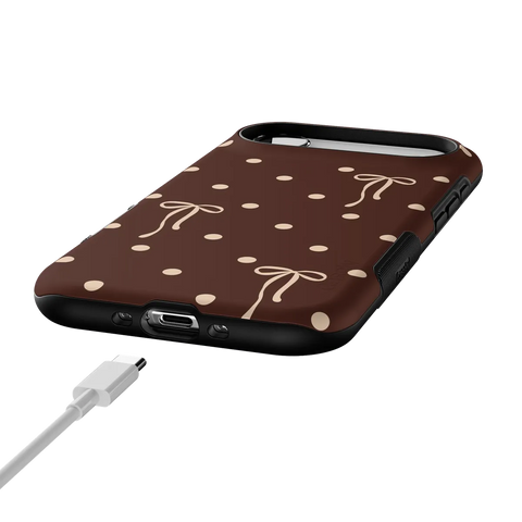 Teddy Bows | Brown Polka Dot Case