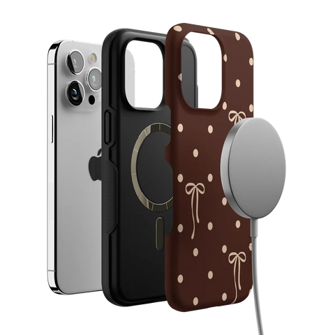 Teddy Bows | Brown Polka Dot Case