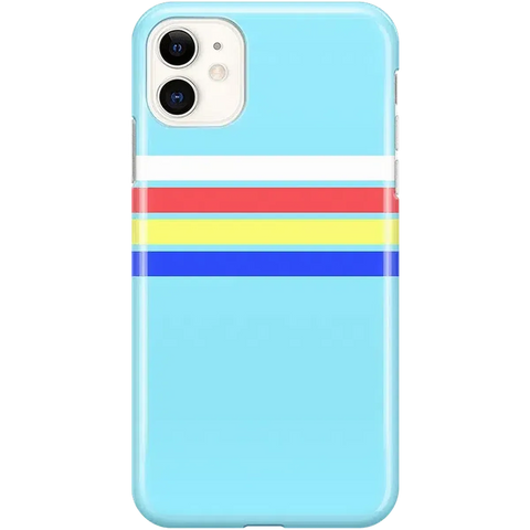 Totally Groovy | Teal Rainbow Stripes Color Block Case