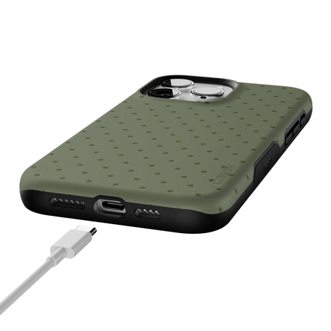 On the Dot | Olive Green Polka Dot Case