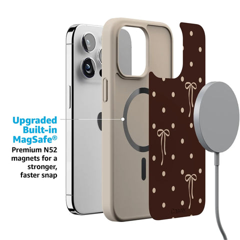Teddy Bows | Brown Polka Dot Case
