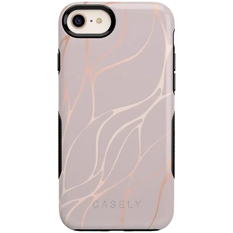Midnight Ride | Pink and Gold Metallic Waves Case