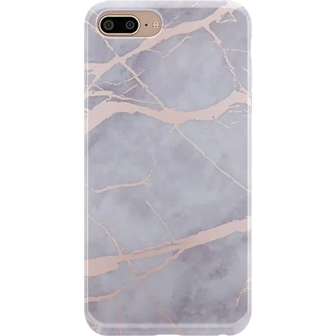 Touch of Lavender | Lavender Gray & Rose Gold Marble Case