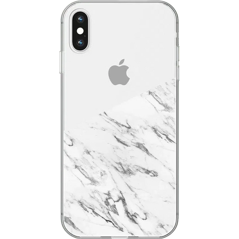 Let's Split | Half White Clear Marble Case