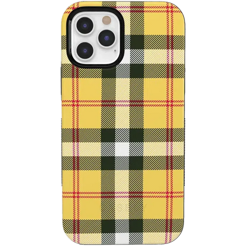 As if! | Yellow Plaid iPhone Case